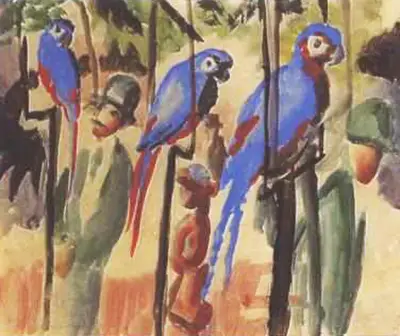 Blue Parrots August Macke